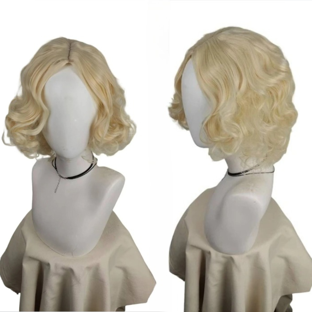 Men'S Accessories In The 1920S - Kurze Platinblonde Lockige Perücke Synthetische Elegante